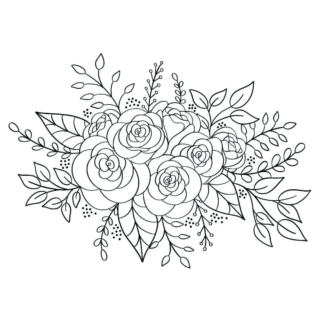 line art floral bunch-01